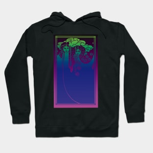 Art Nouveau Ladies (blue on purple) Hoodie